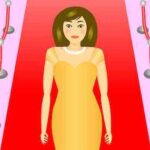 Una actriz en la alfombra roja