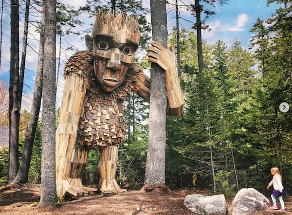 Un trol en un bosque de Maine