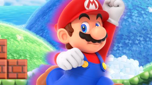 Mario saltando por uno de los niveles